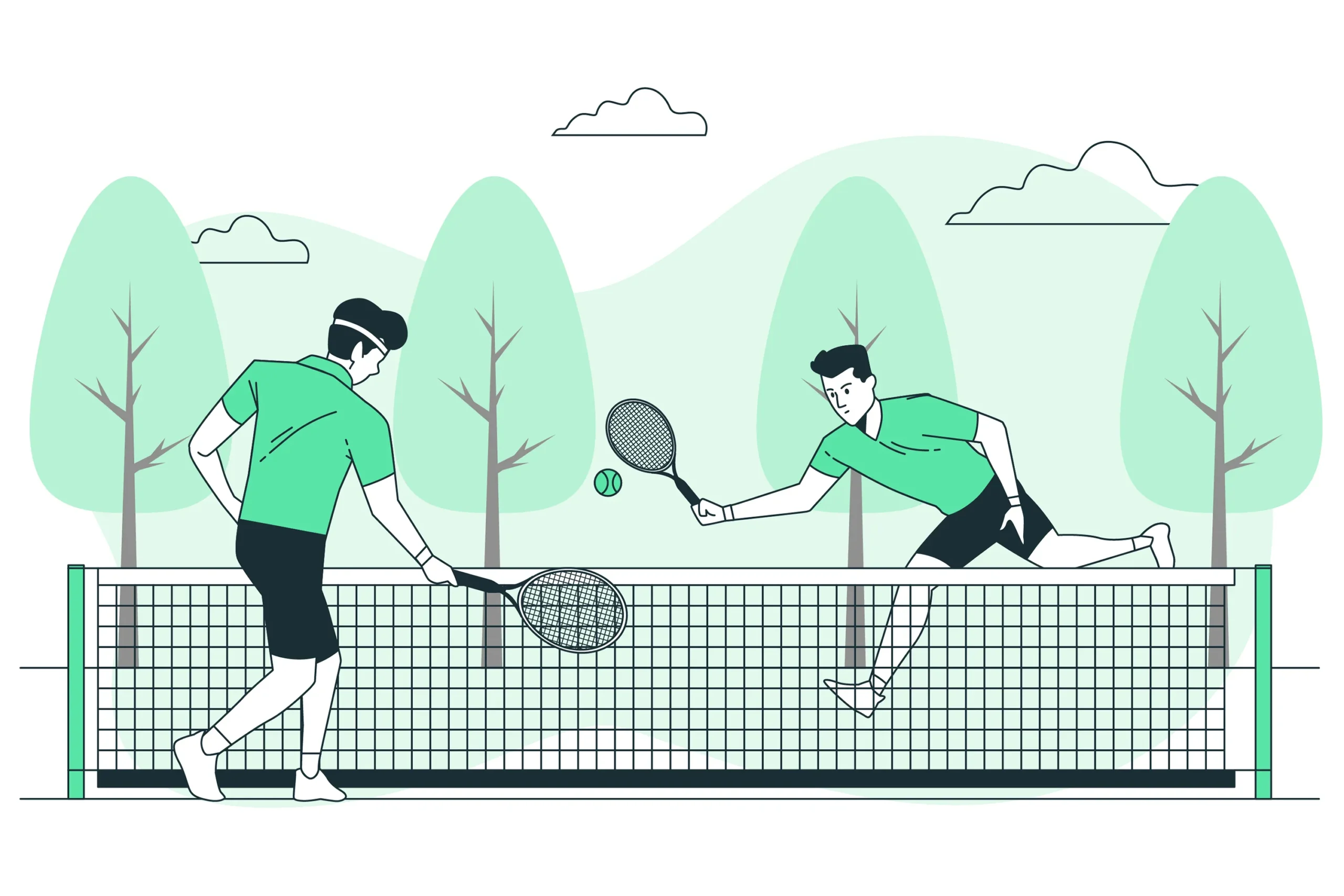 des joueurs de tennis